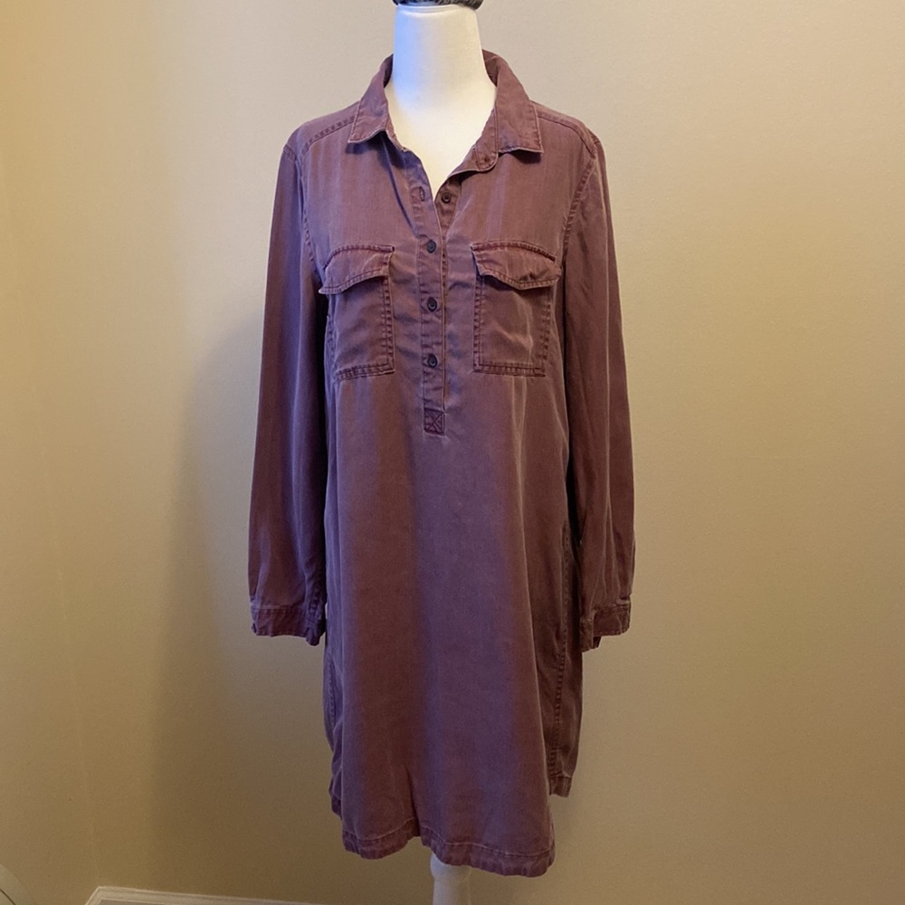 Old Navy Ladies Medium Shirtdress Wine Stain